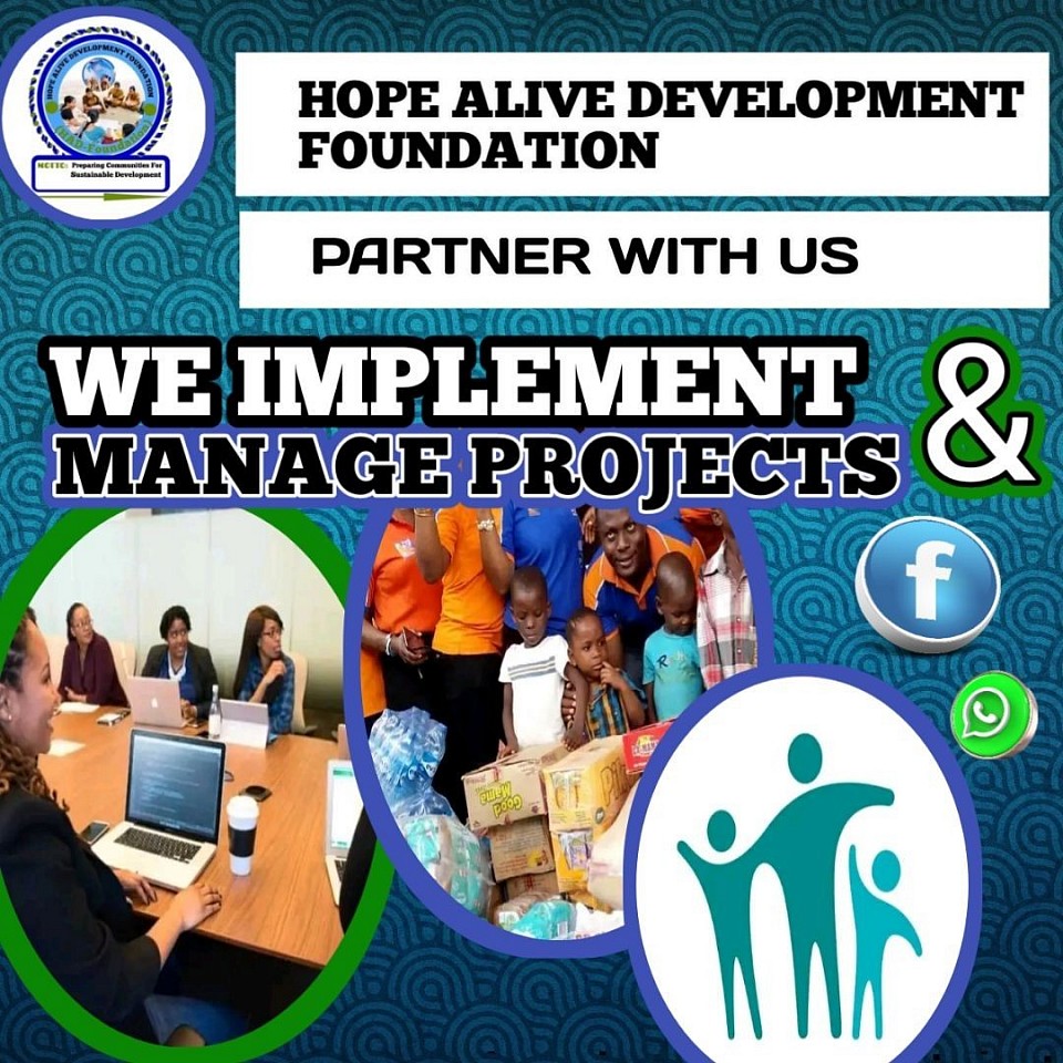 Dear NGO partners,  At Hope Alive Development Foundation, we are proud to share our vast experience in implementing and managing projects that create sustainable impact in communities worldwide. Our dedicated team works tirelessly to ensure that our projects are not only successful but also make a meaningful difference in the lives of those we serve.  We understand the challenges and complexities of project management in the NGO sector, and we are committed to sharing our expertise and best practices with other organizations. Through collaboration and knowledge sharing, we believe that we can collectively improve our project outcomes and better serve the communities we work with.  If you are looking to enhance your project management capabilities or seeking guidance on implementing impactful projects, we invite you to connect with us. Together, we can create positive change and make a lasting difference in the world.  Let's work together to build a brighter future for all.