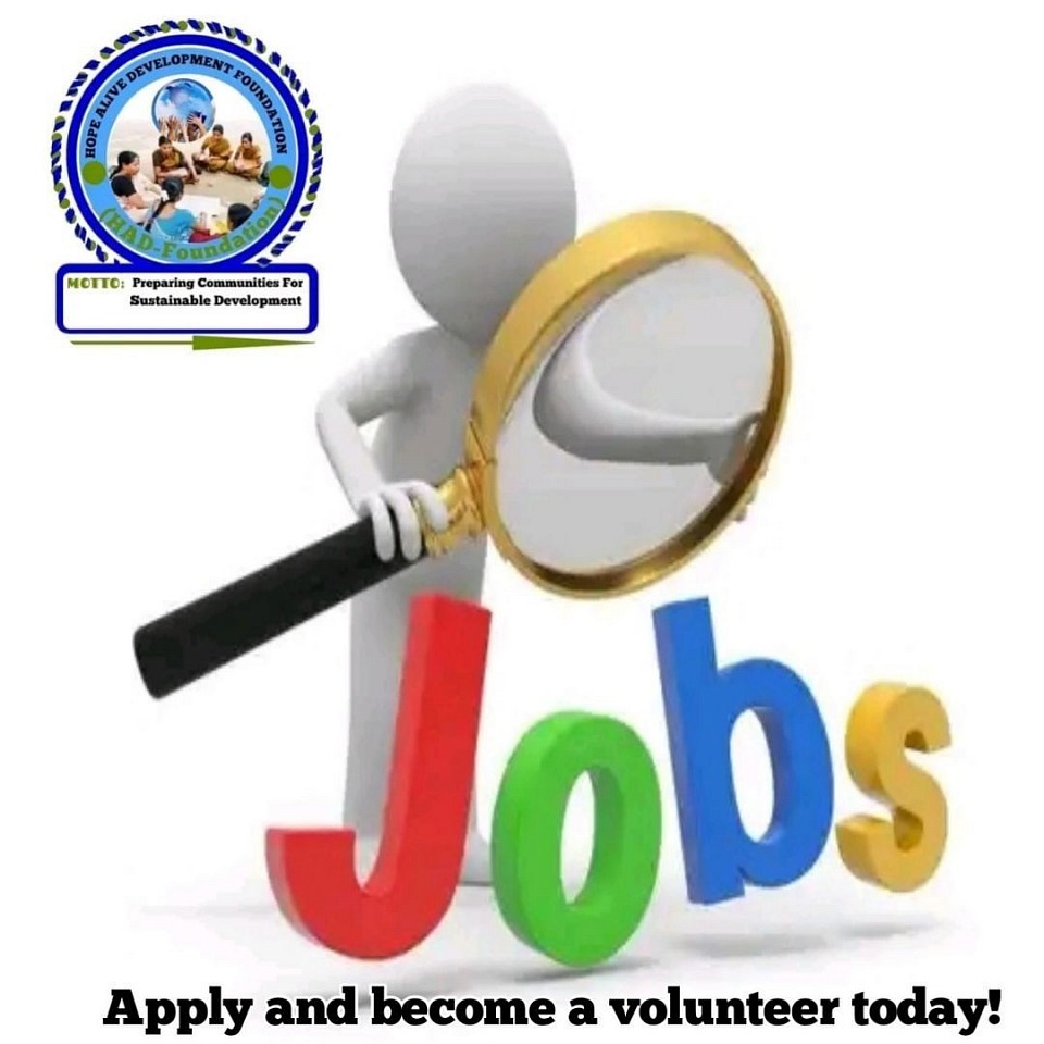 Dear community members,We are excited to announce that Hope Alive Development Foundation is currently accepting applications for volunteers! If you are passionate about making a positive impact, dedicated to helping others, and eager to be part of meaningful projects, we invite you to join our team.As a volunteer with Hope Alive Development Foundation, you will have the opportunity to contribute to valuable initiatives that support communities in need, promote sustainable development, and create positive change around the world. Your time and skills can make a real difference in the lives of those we serve.If you are interested in becoming a volunteer and joining us in our mission to empower individuals and communities, please submit your application today. Together, we can work towards a brighter future for all.Thank you for your support and dedication.Warm regards,